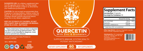 Quercetin with Zinc and Bromelain