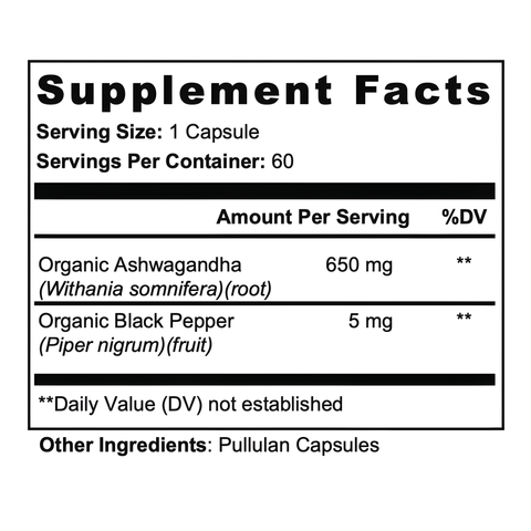 Ashwagandha with Black Pepper (Organic)